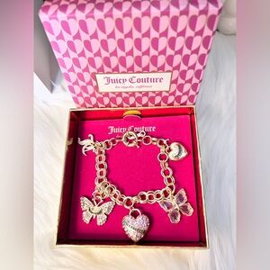 Juicy Couture Gold Butterfly Charm Bracelet NIB